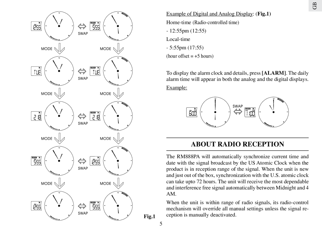 Oregon Scientific RM888PA user manual About Radio Reception 