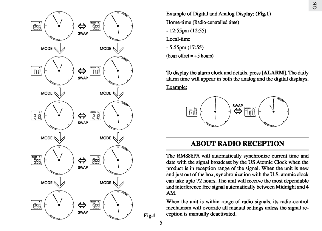 Oregon Scientific RM888PA user manual About Radio Reception 