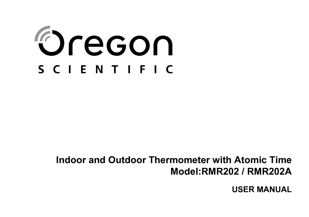 Oregon Scientific RMR202 user manual 