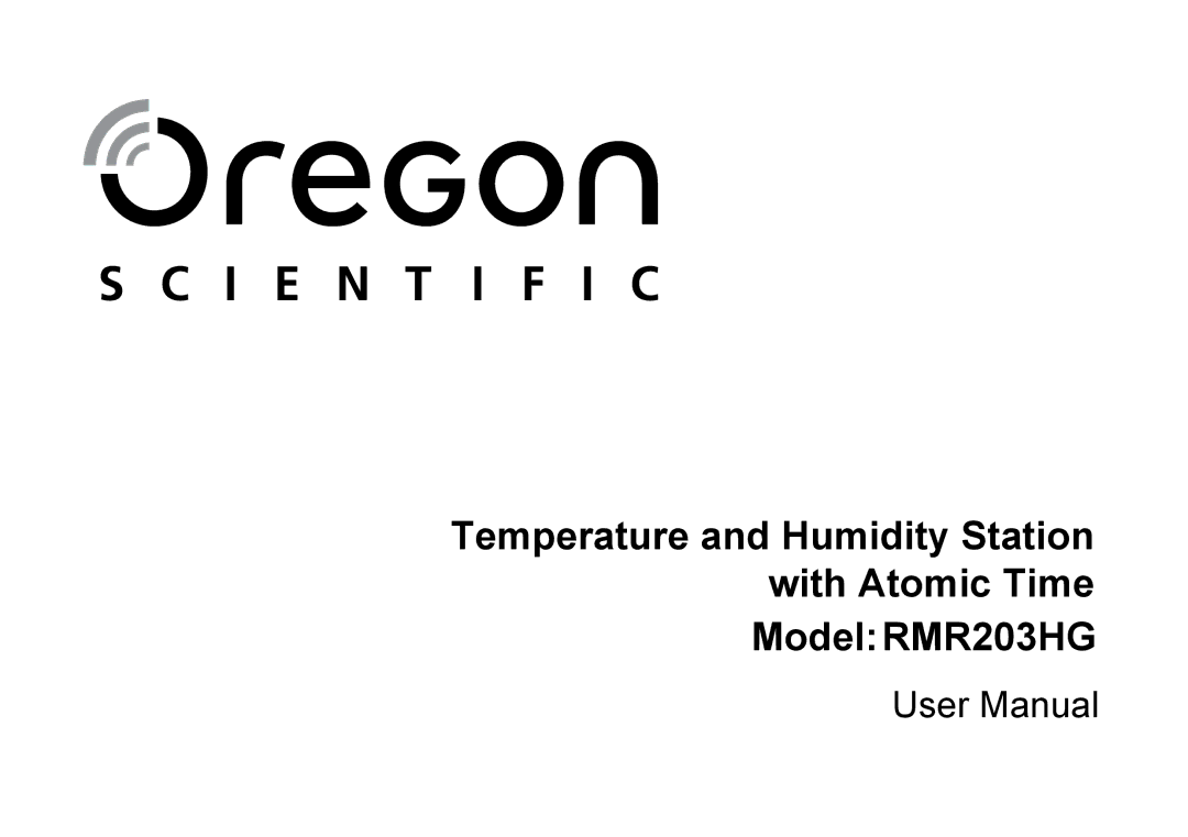 Oregon Scientific RMR203HG user manual 