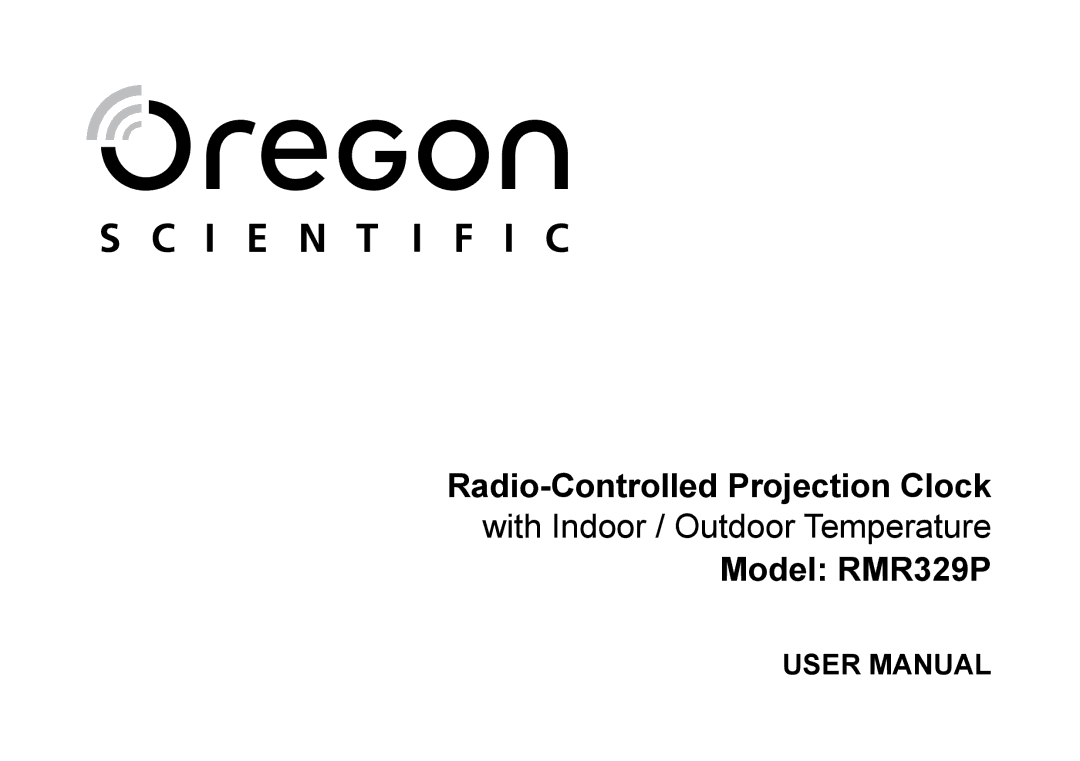 Oregon Scientific RMR329P user manual Radio-Controlled Projection Clock 