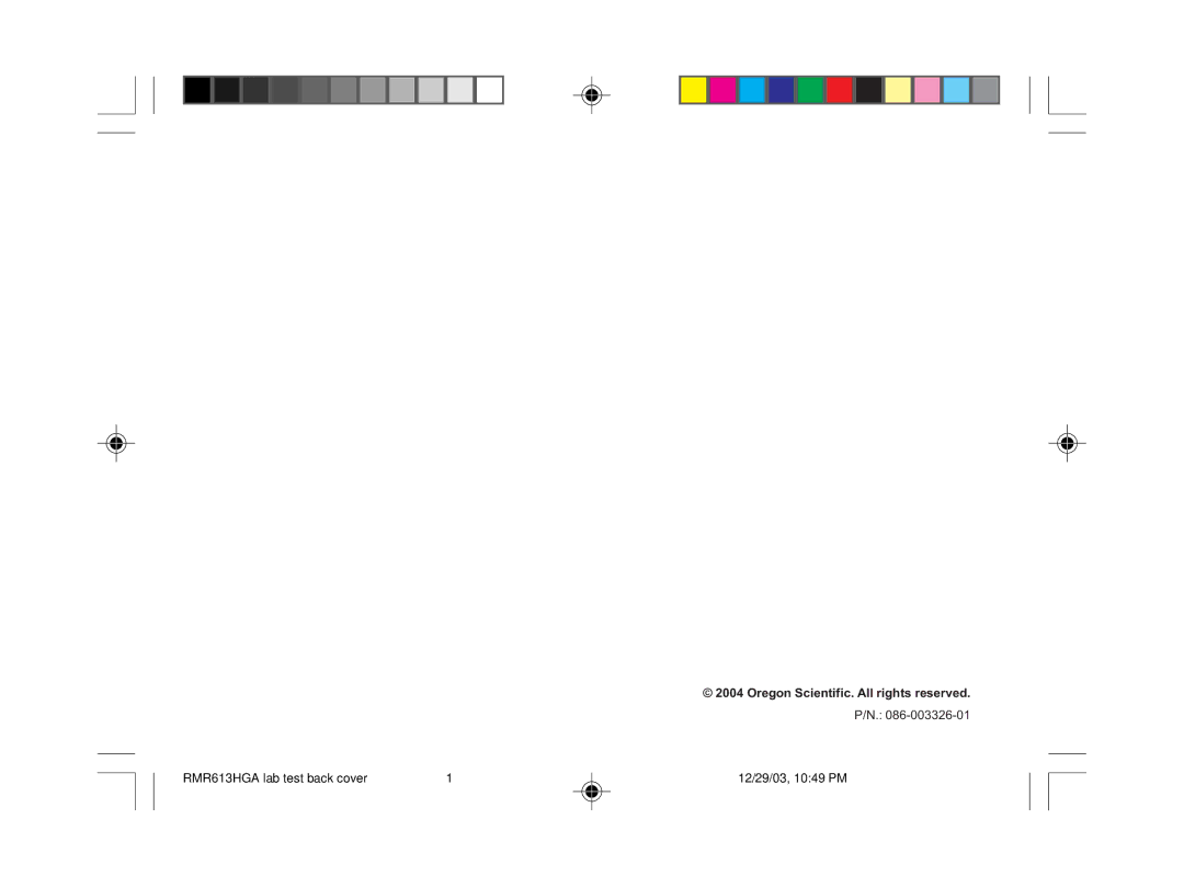 Oregon Scientific RMR613HGA user manual Oregon Scientific. All rights reserved 