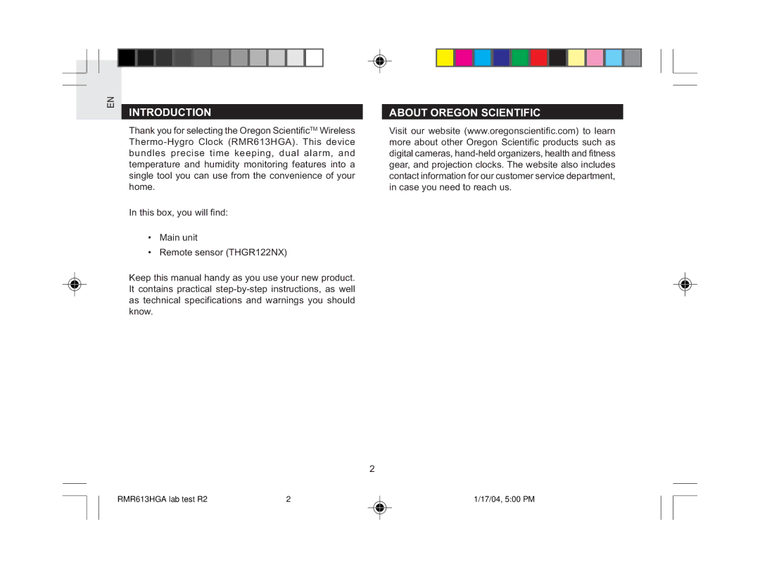 Oregon Scientific RMR613HGA user manual Introduction, About Oregon Scientific 