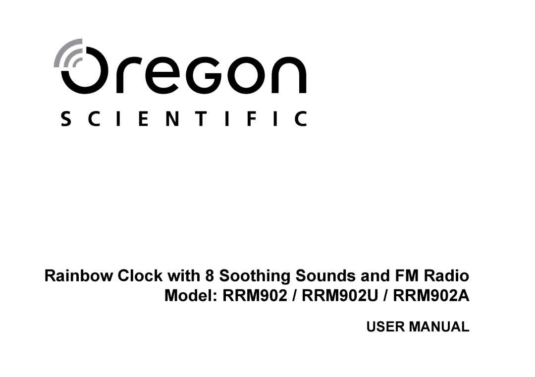 Oregon Scientific RRM902 user manual 