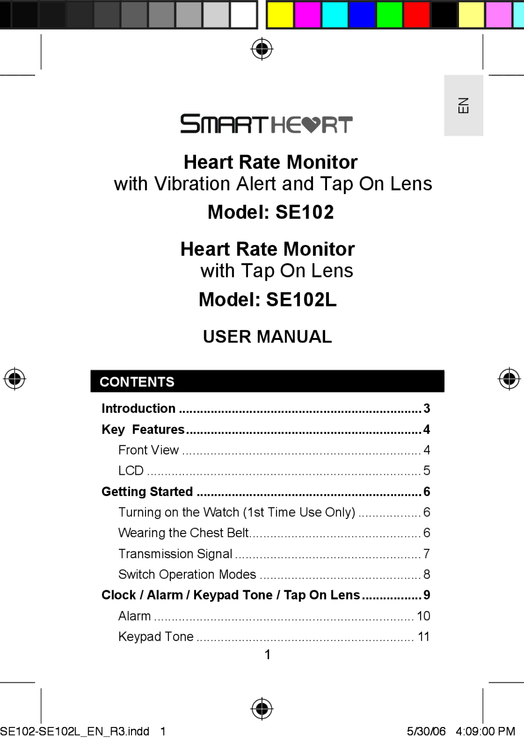 Oregon Scientific user manual Model SE102L, Contents 