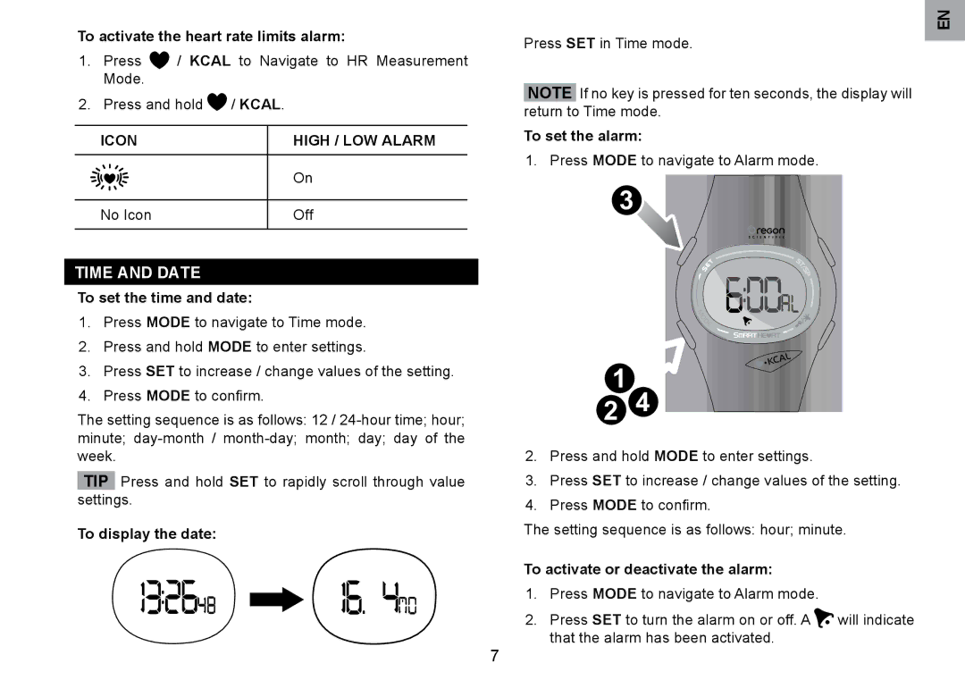 Oregon Scientific SE122 user manual Time and Date 