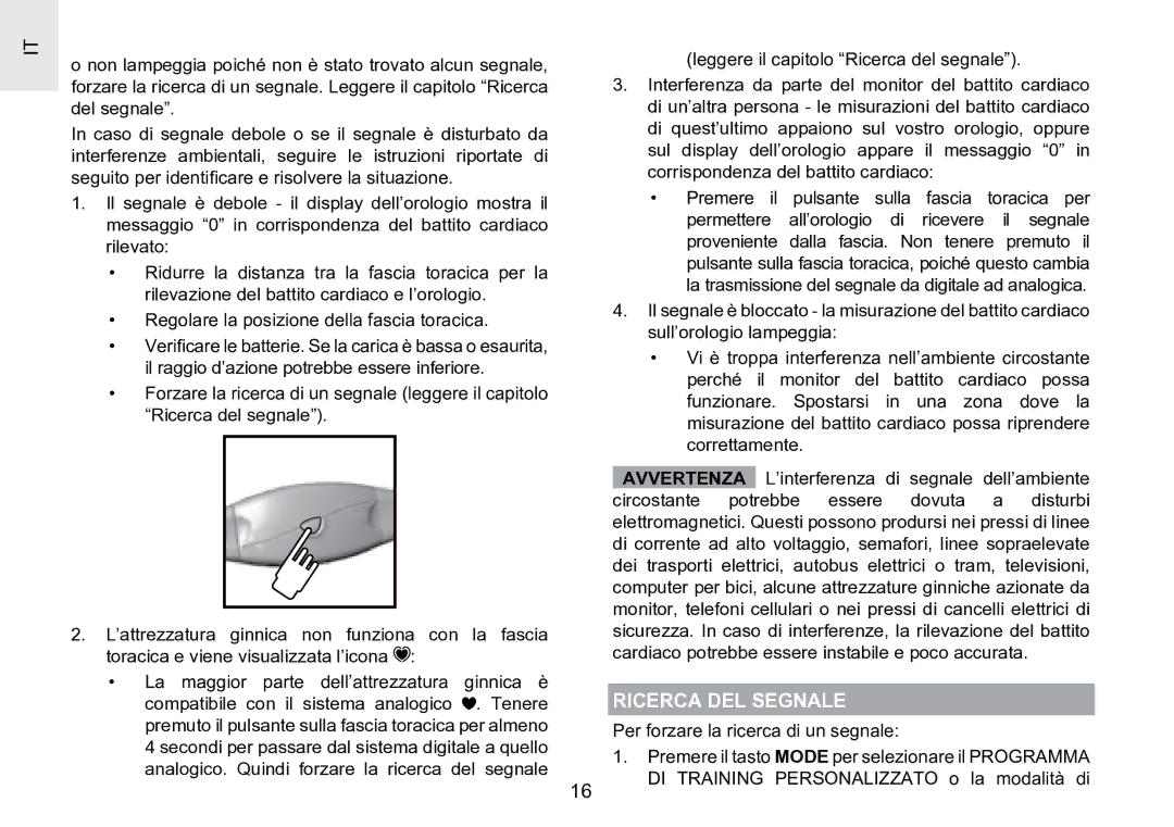 Oregon Scientific SE188 user manual Ricerca DEL Segnale 