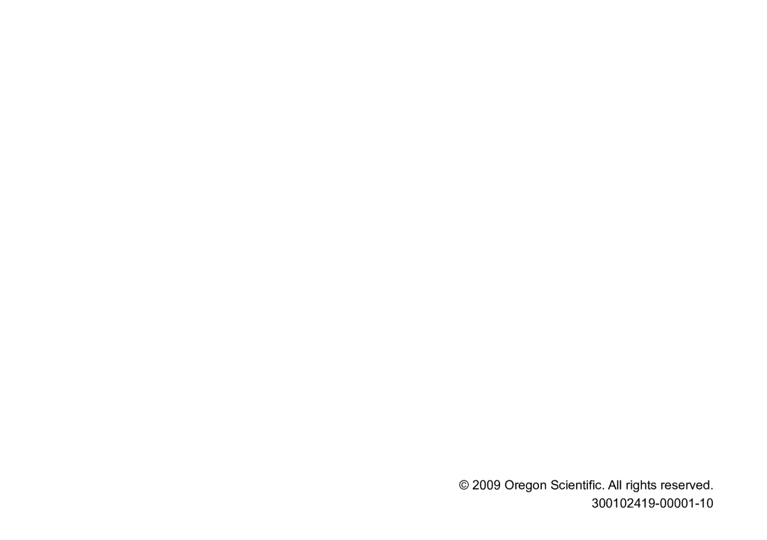 Oregon Scientific SE188 user manual Oregon Scientiﬁc. All rights reserved 300102419-00001-10 