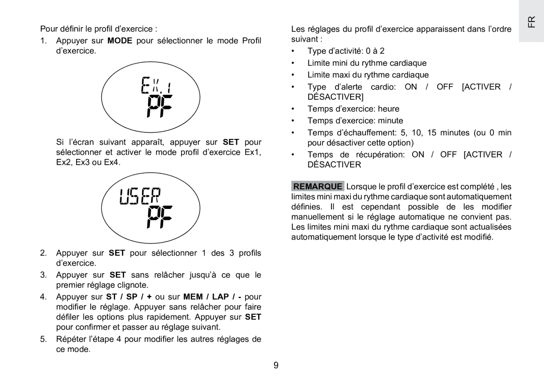 Oregon Scientific SE188 user manual Désactiver 