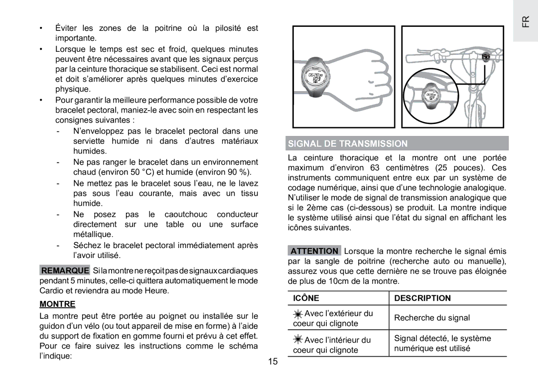 Oregon Scientific SE188 user manual Signal DE Transmission, Montre 