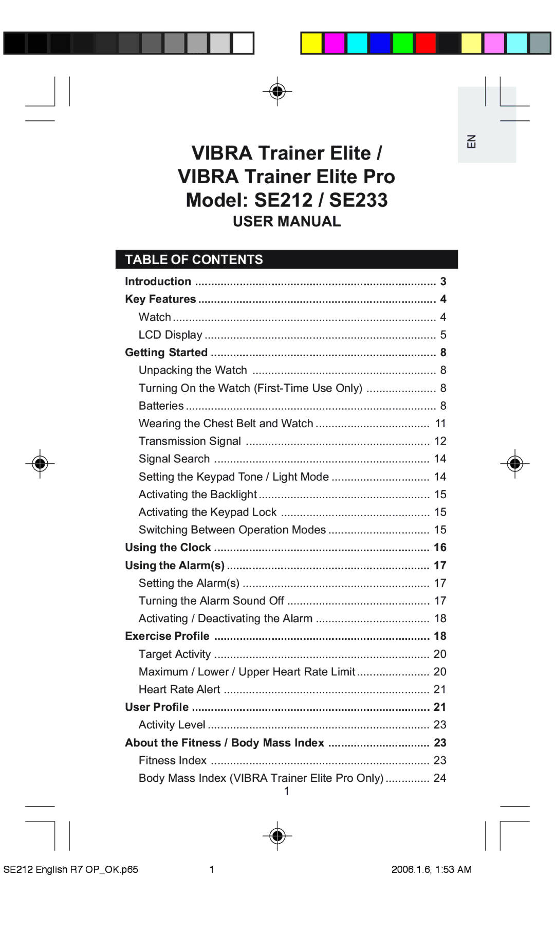 Oregon Scientific SE212 / SE232 user manual Table of Contents 