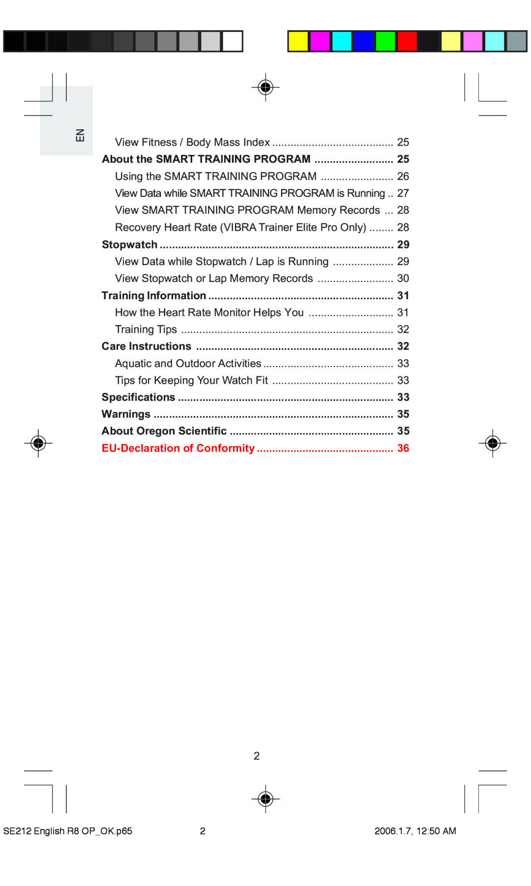 Oregon Scientific SE212 / SE232 user manual Using the Smart Training Program 