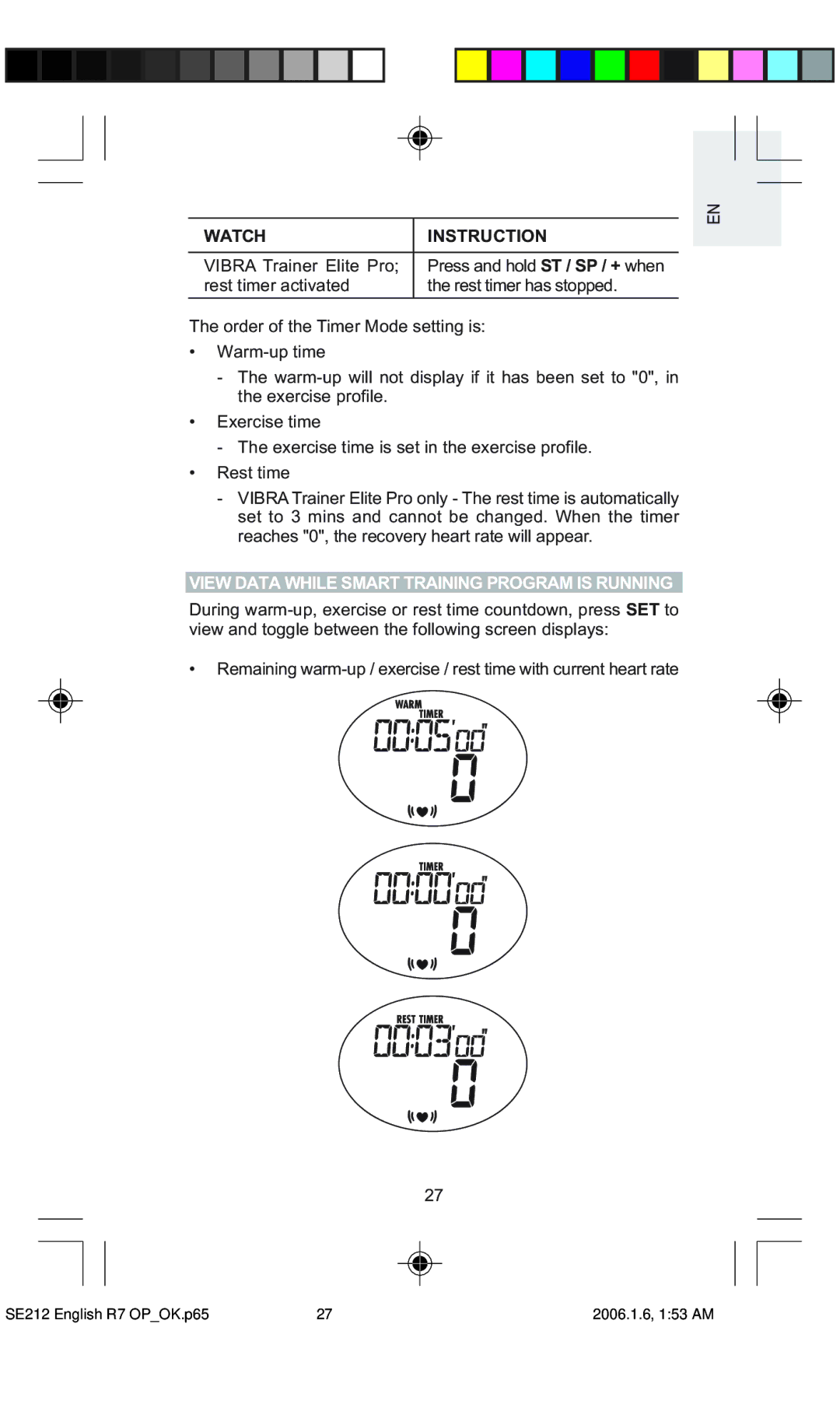 Oregon Scientific SE212 / SE232 user manual View Data While Smart Training Program is Running 