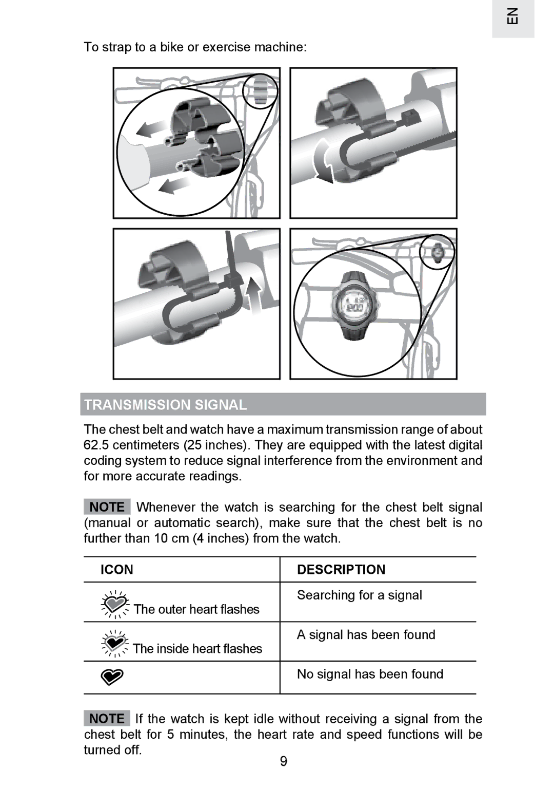 Oregon Scientific SE300 manual Transmission Signal, Icon Description 