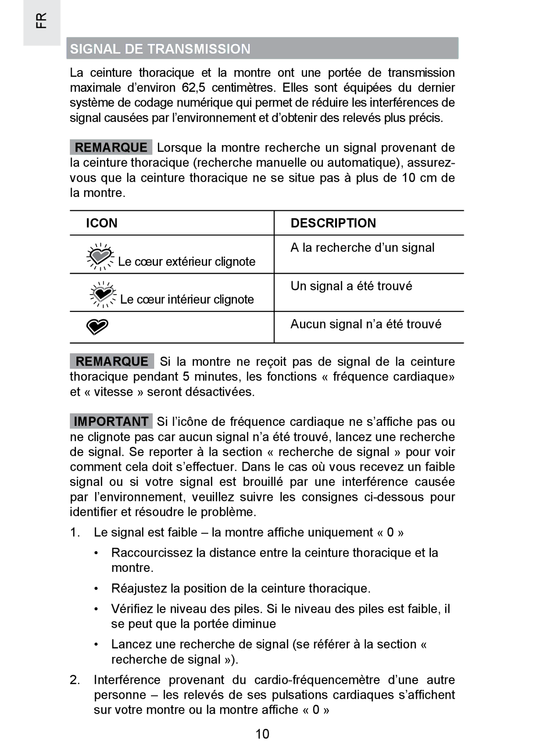 Oregon Scientific SE300 manual Signal DE Transmission, Icon Description 