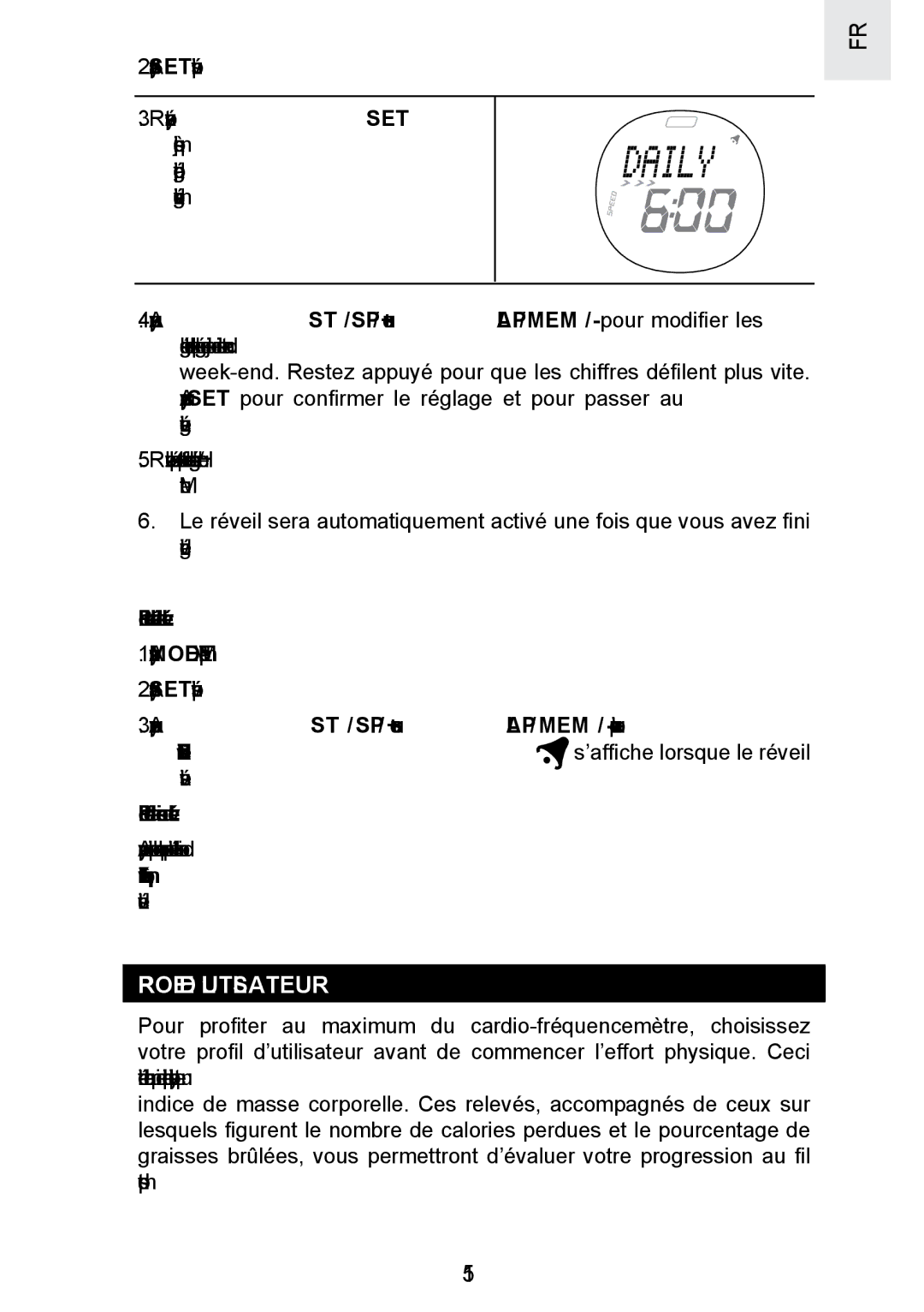 Oregon Scientific SE300 Profil DE L’UTILISATEUR, Pour activer/ désactiver le réveil, Pour éteindre la sonnerie du réveil 