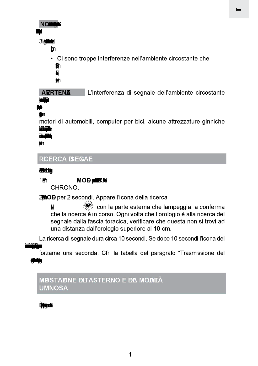 Oregon Scientific SE300 manual Ricerca DI Segnale, Impostazione DEL Tastierino E Della Modalità Luminosa, Chrono 