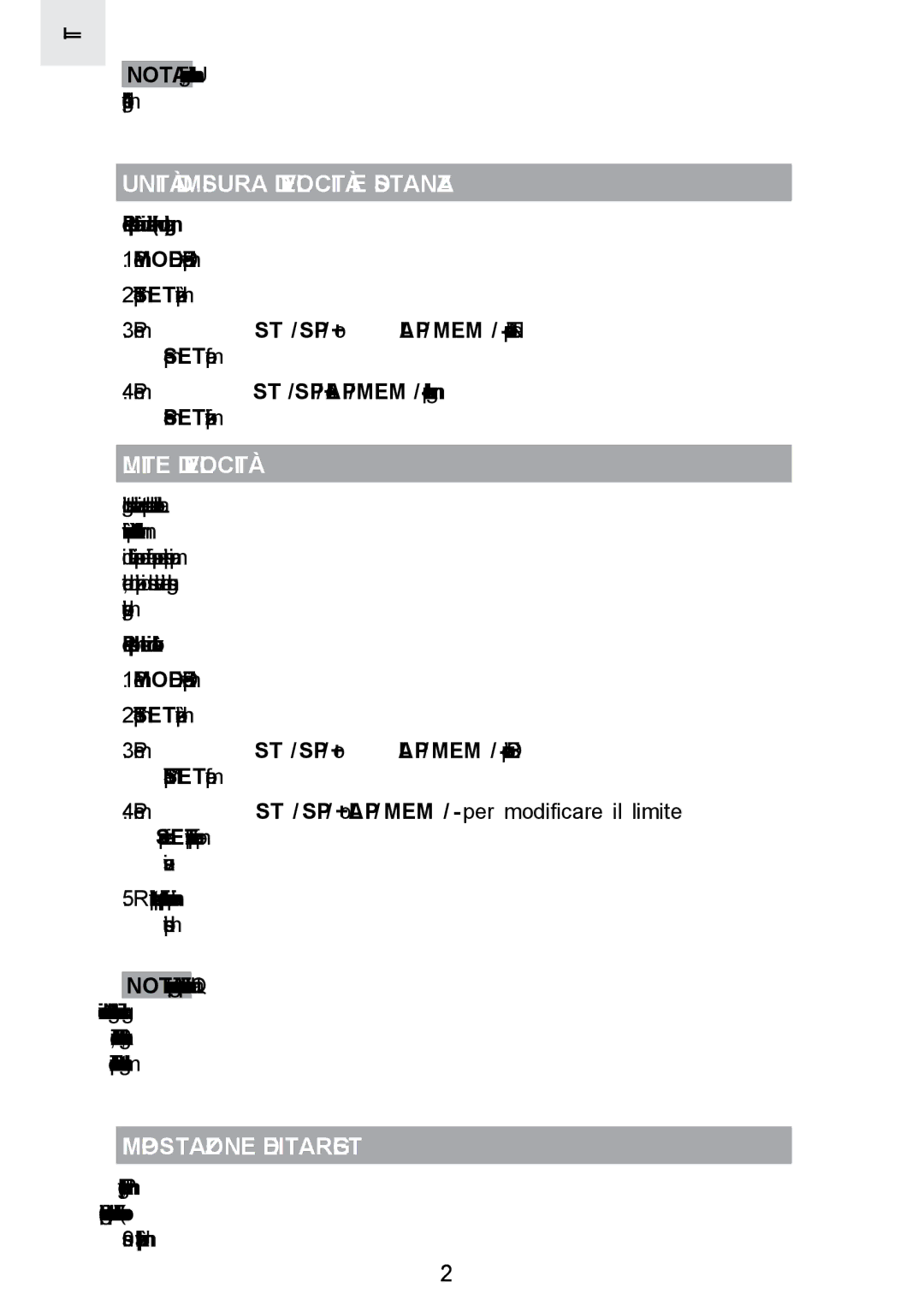 Oregon Scientific SE300 manual Unità DI Misura DI Velocità E Distanza, Limite DI Velocità, Impostazione DEI Target 