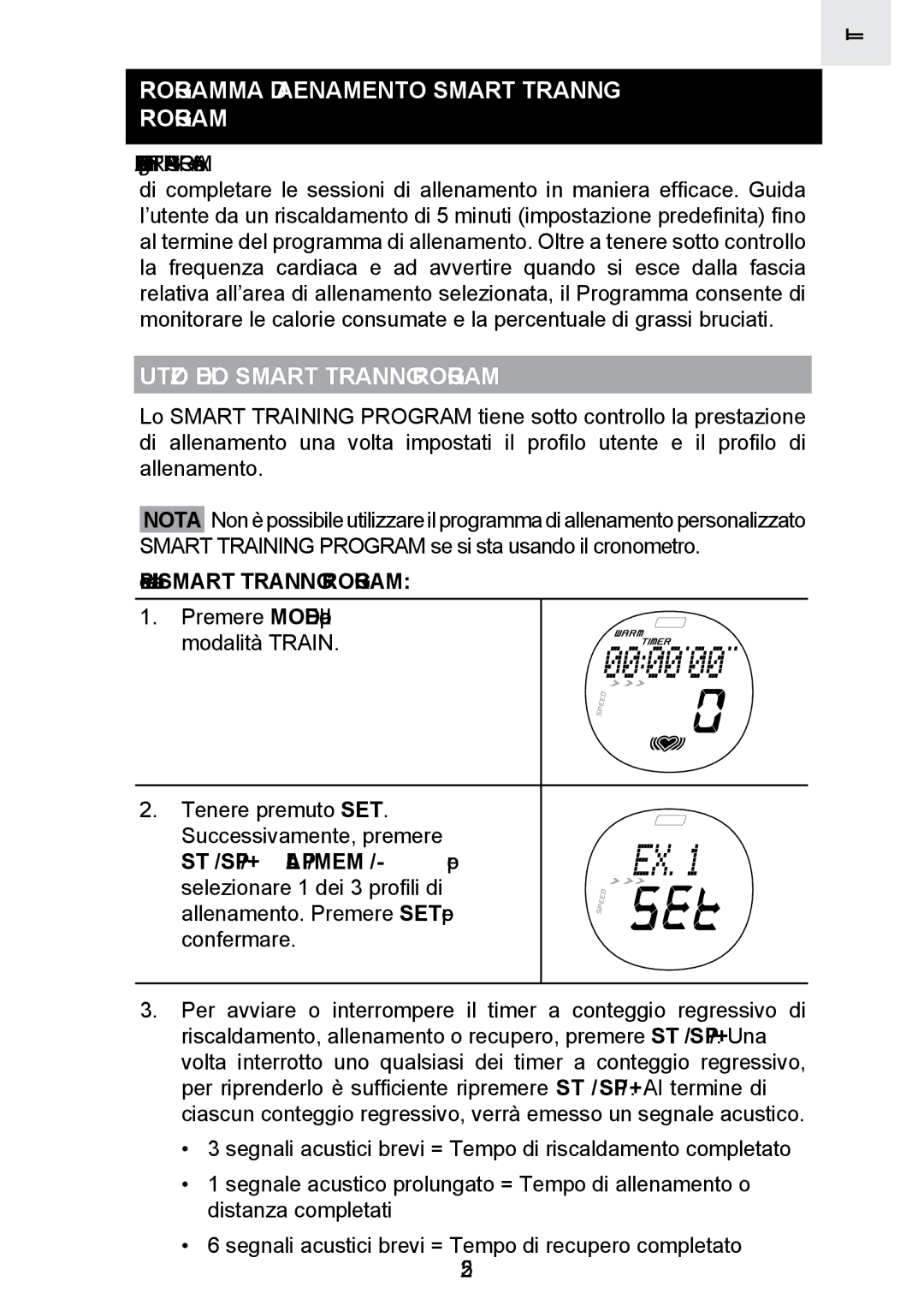 Oregon Scientific SE300 manual Programma DI Allenamento Smart Training Program, Utilizzo Dello Smart Training Program 