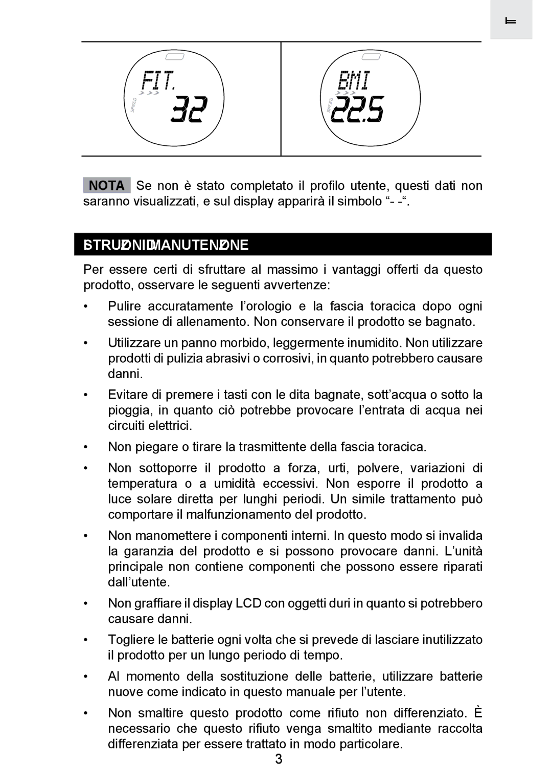 Oregon Scientific SE300 manual Istruzioni DI Manutenzione 