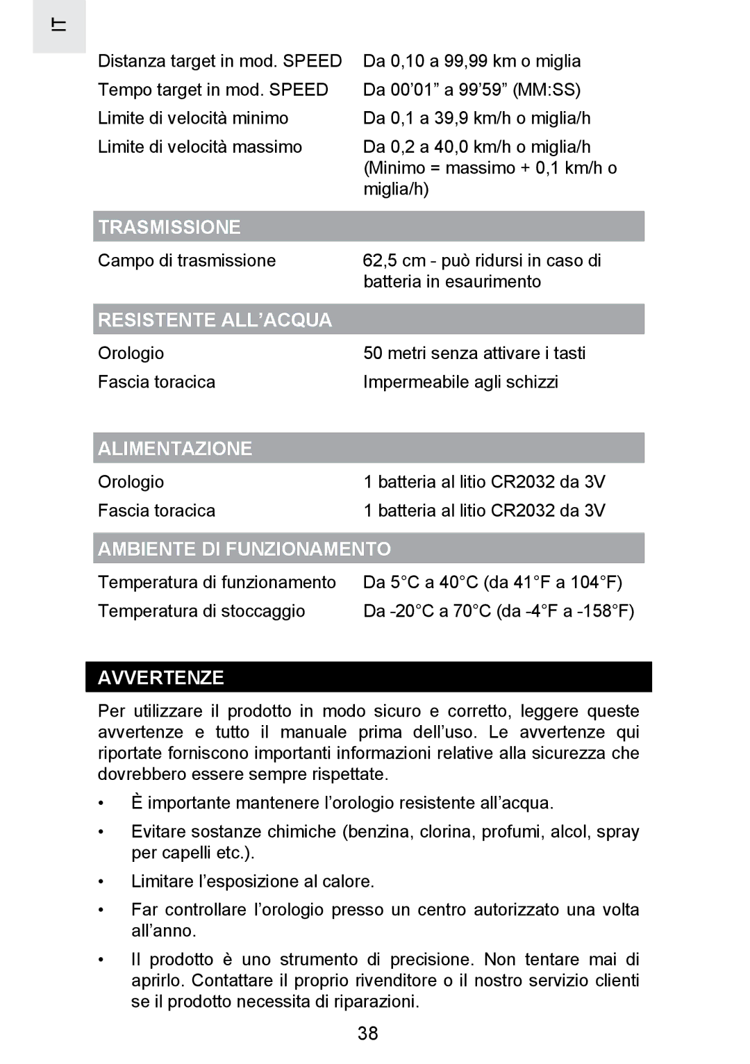 Oregon Scientific SE300 manual Trasmissione, Resistente ALL’ACQUA, Alimentazione, Ambiente DI Funzionamento, Avvertenze 