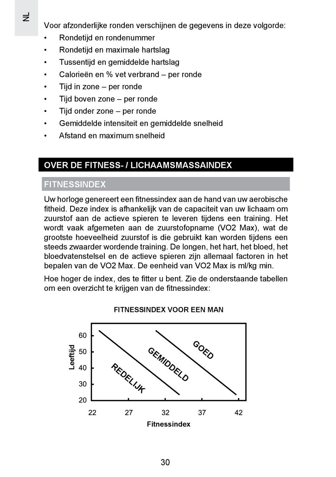 Oregon Scientific SE300 manual Over DE FITNESS- / Lichaamsmassaindex Fitnessindex 