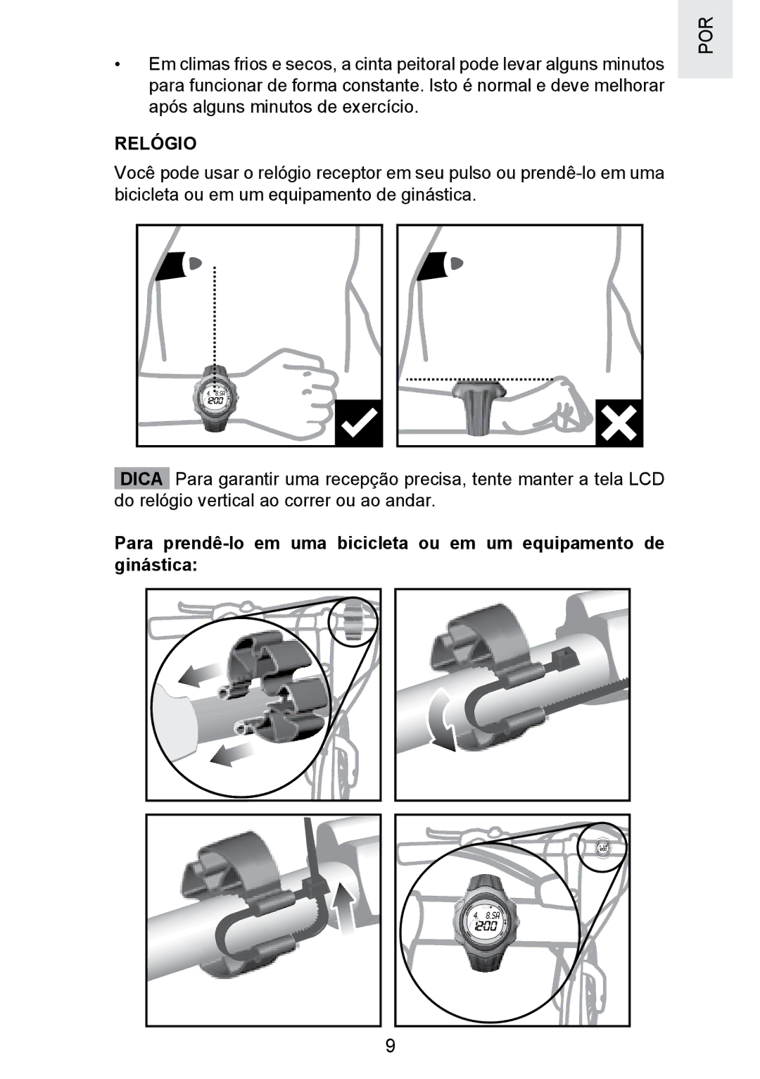 Oregon Scientific SE300 manual Relógio 