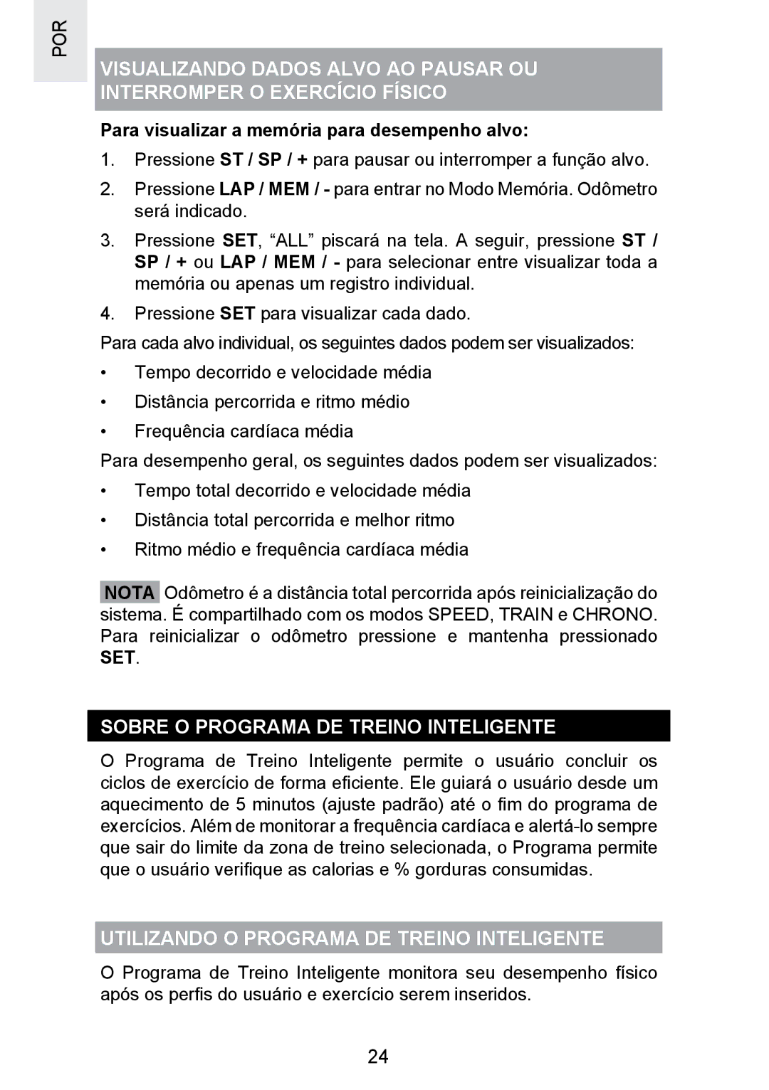 Oregon Scientific SE300 manual Sobre O Programa DE Treino Inteligente, Utilizando O Programa DE Treino Inteligente 