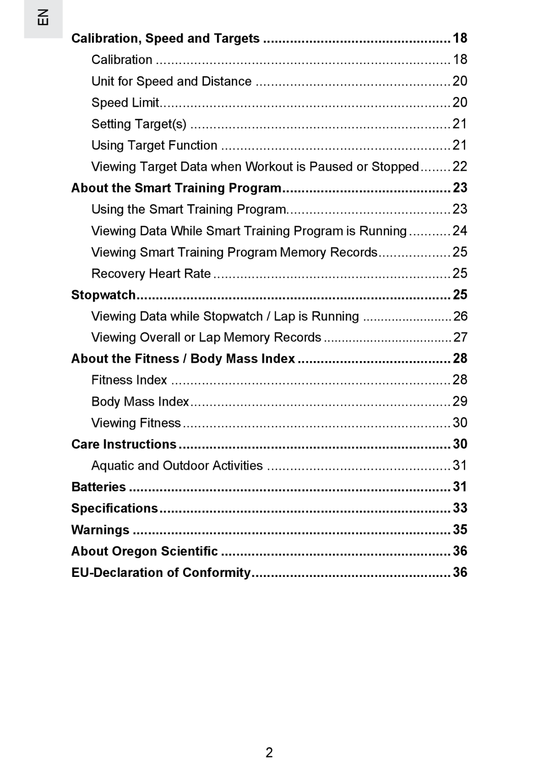 Oregon Scientific SE300 manual Calibration, Speed and Targets, About the Smart Training Program, Care Instructions 