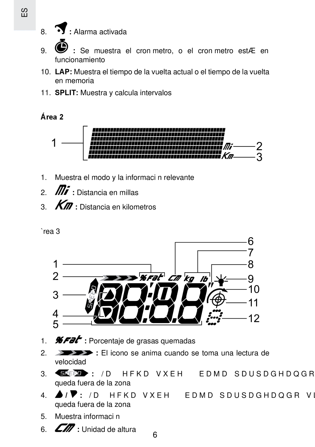 Oregon Scientific SE300 manual Área 