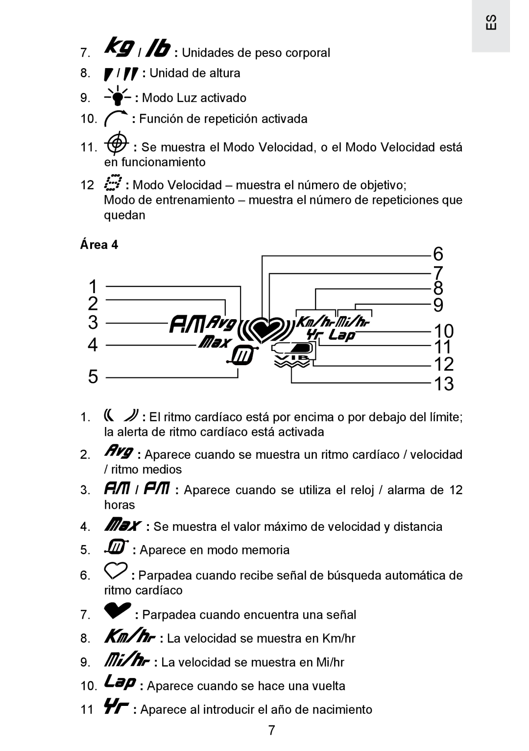 Oregon Scientific SE300 manual Área 