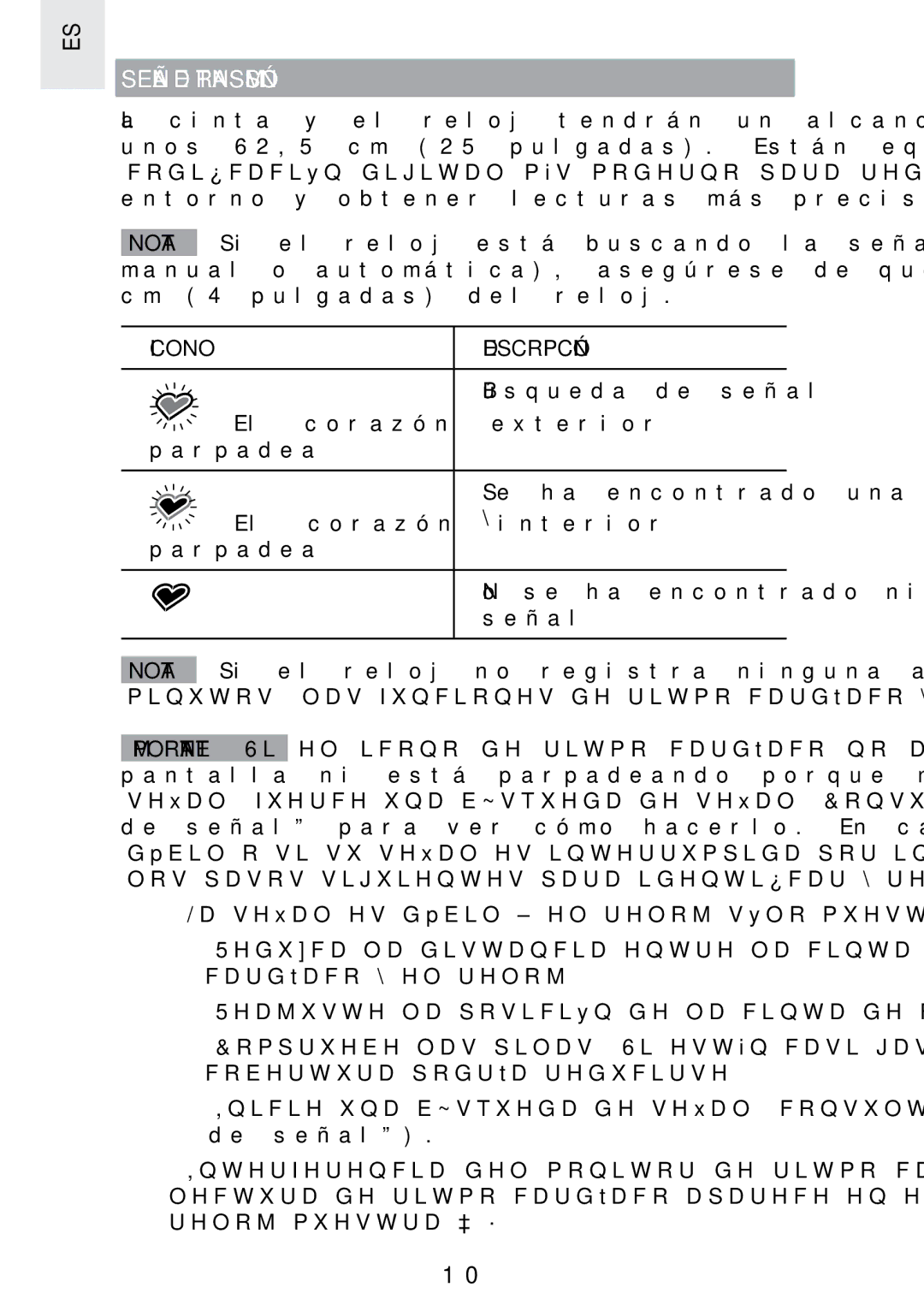 Oregon Scientific SE300 manual Señal DE Transmisión, Icono Descripción 