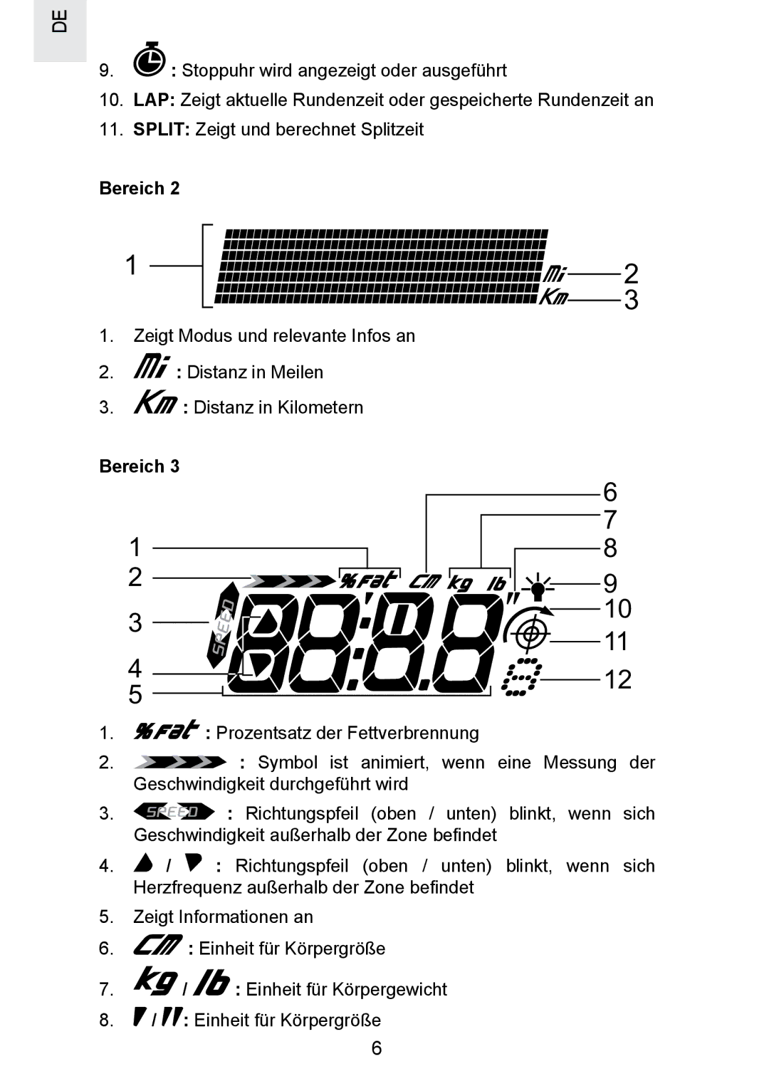 Oregon Scientific SE300 manual Bereich 