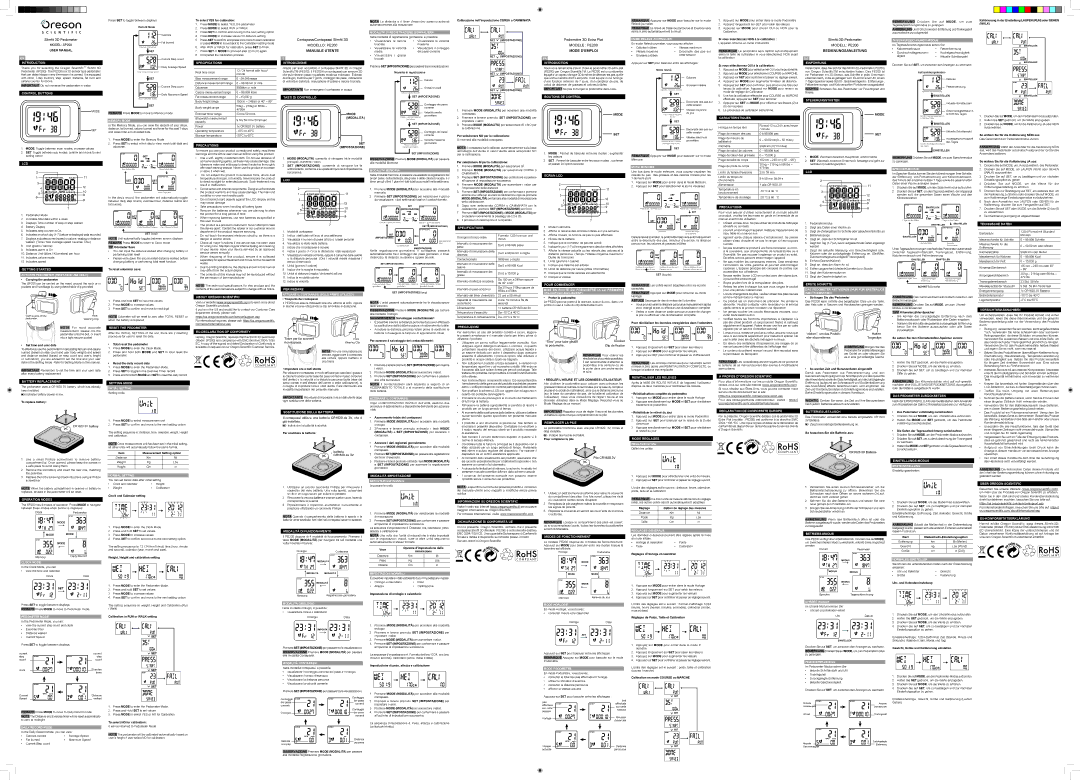 Oregon Scientific SP200 specifications Introduction, Control Buttons, Lcd, Battery Replacement, Operation Modes 