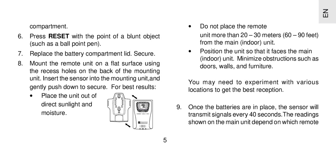 Oregon Scientific THGR 238 NF specifications 