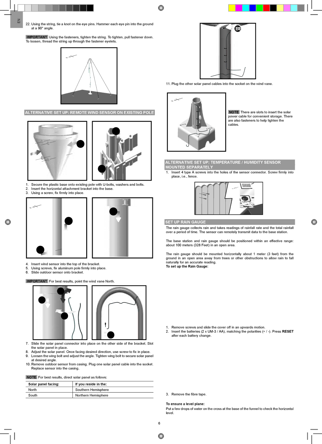 Oregon Scientific WMR200A user manual Alternative SET UP Remote Wind Sensor on Existing Pole, SET UP Rain Gauge 