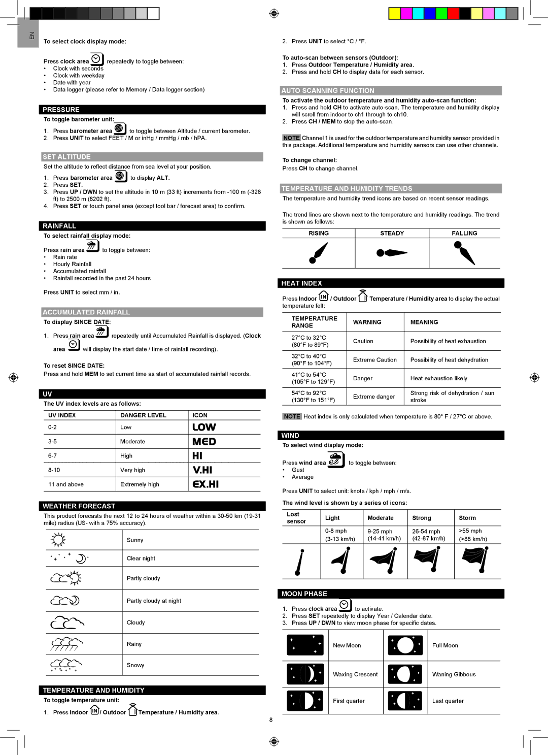 Oregon Scientific WMR200A Pressure, SET Altitude, Accumulated Rainfall, Weather Forecast, Temperature and Humidity, Wind 