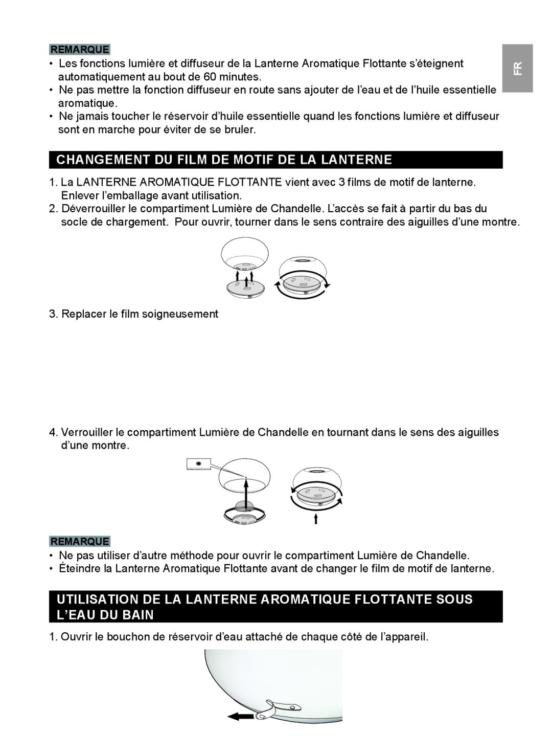 Oregon Scientific WS112 user manual Changement DU Film DE Motif DE LA Lanterne 