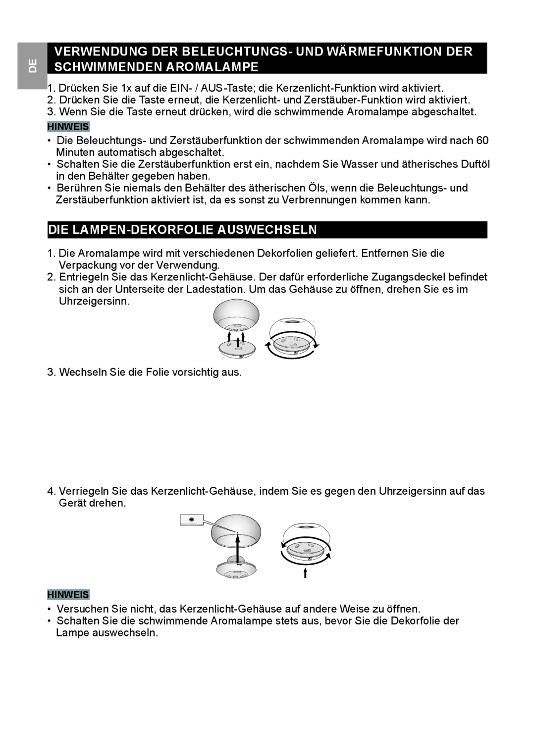 Oregon Scientific WS112 user manual DIE LAMPEN-DEKORFOLIE Auswechseln 