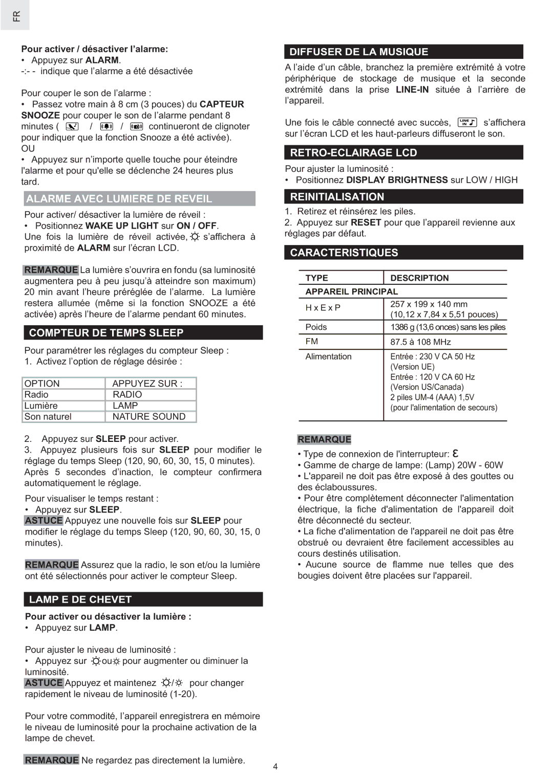 Oregon Scientific WS902 Alarme Avec Lumiere DE Reveil, Compteur DE Temps Sleep, Retro-Eclairage Lcd, Reinitialisation 