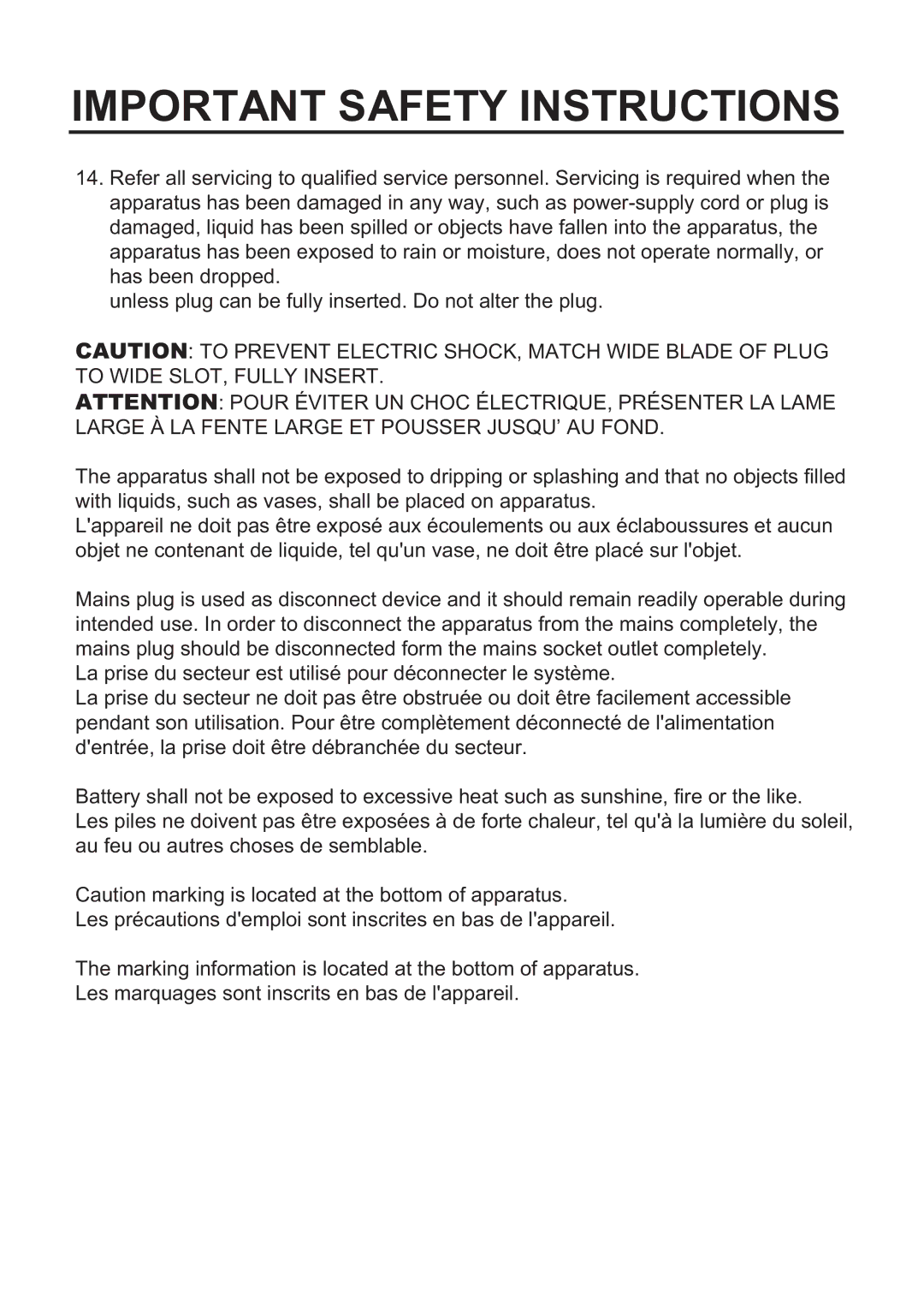 Oregon Scientific WS902H user manual Important Safety Instructions 