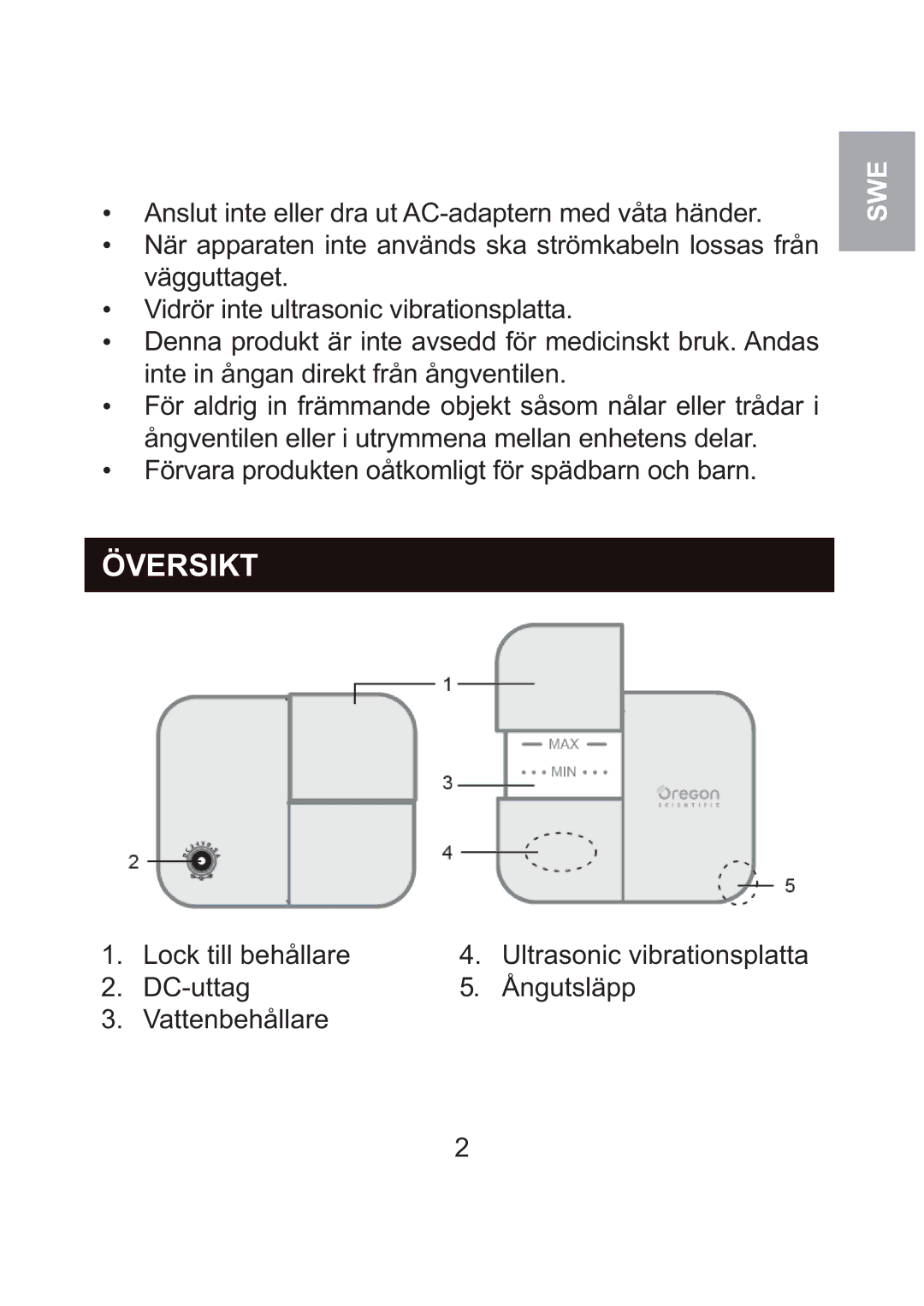 Oregon Scientific WS904 user manual Översikt 