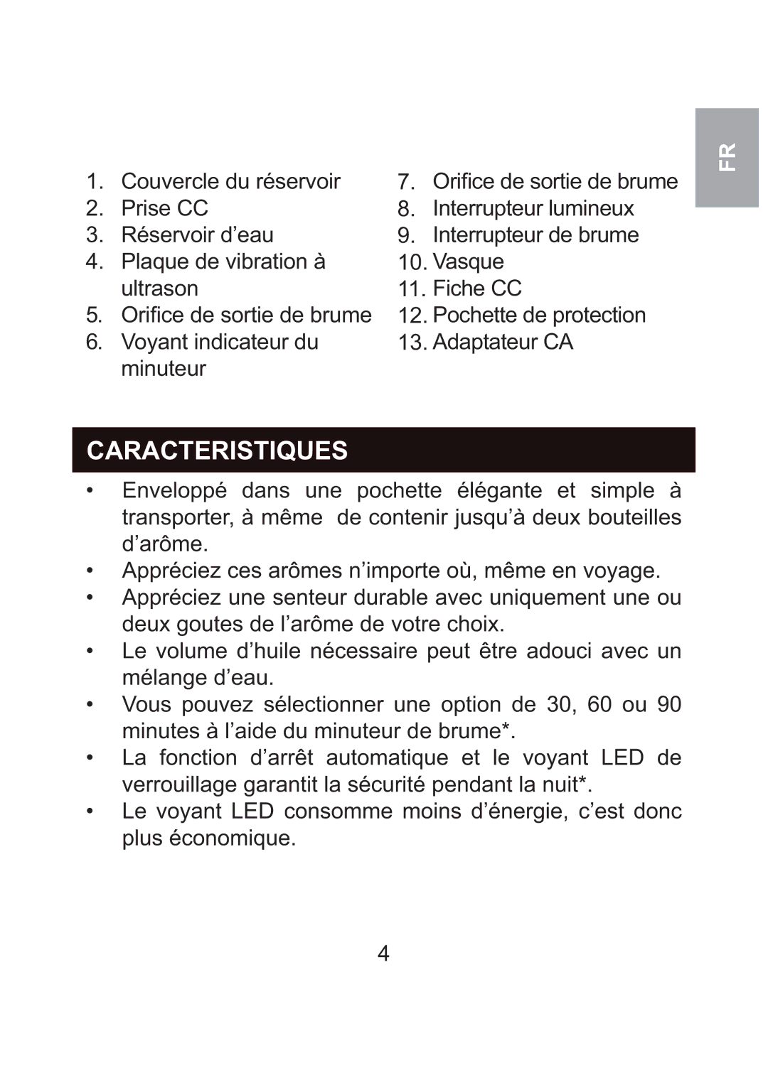 Oregon Scientific WS904 user manual Caracteristiques 