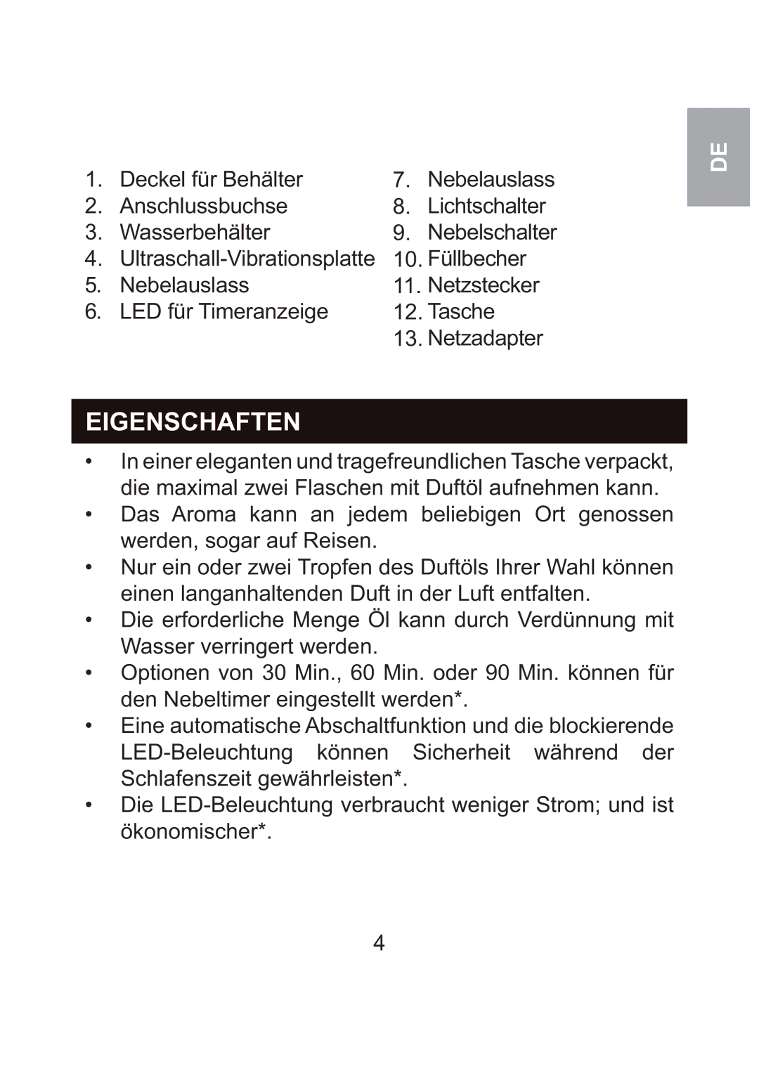 Oregon Scientific WS904 user manual Eigenschaften 