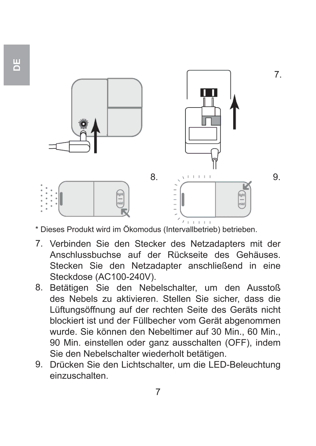 Oregon Scientific WS904 user manual Dieses Produkt wird im Ökomodus Intervallbetrieb betrieben 