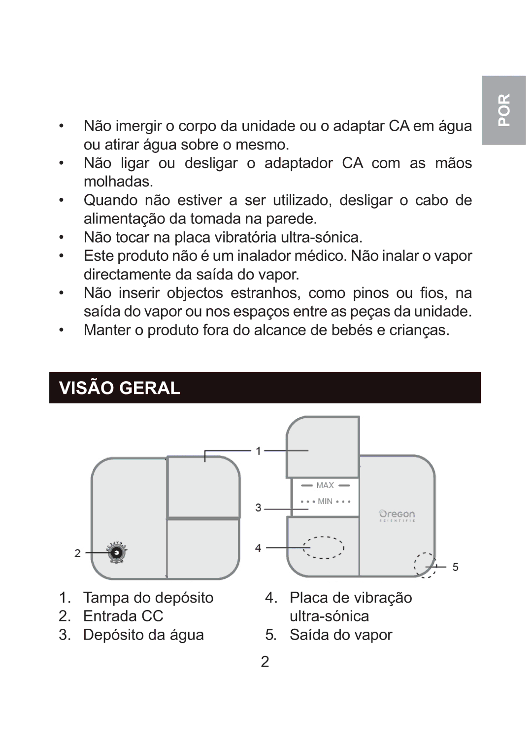 Oregon Scientific WS904 user manual Visão Geral 