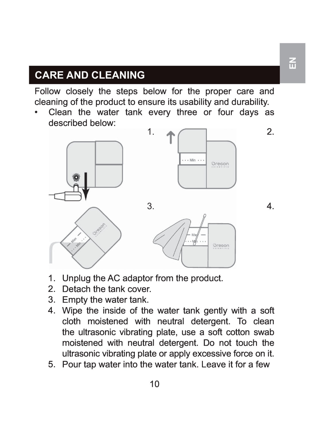 Oregon Scientific WS904 user manual Care And Cleaning 