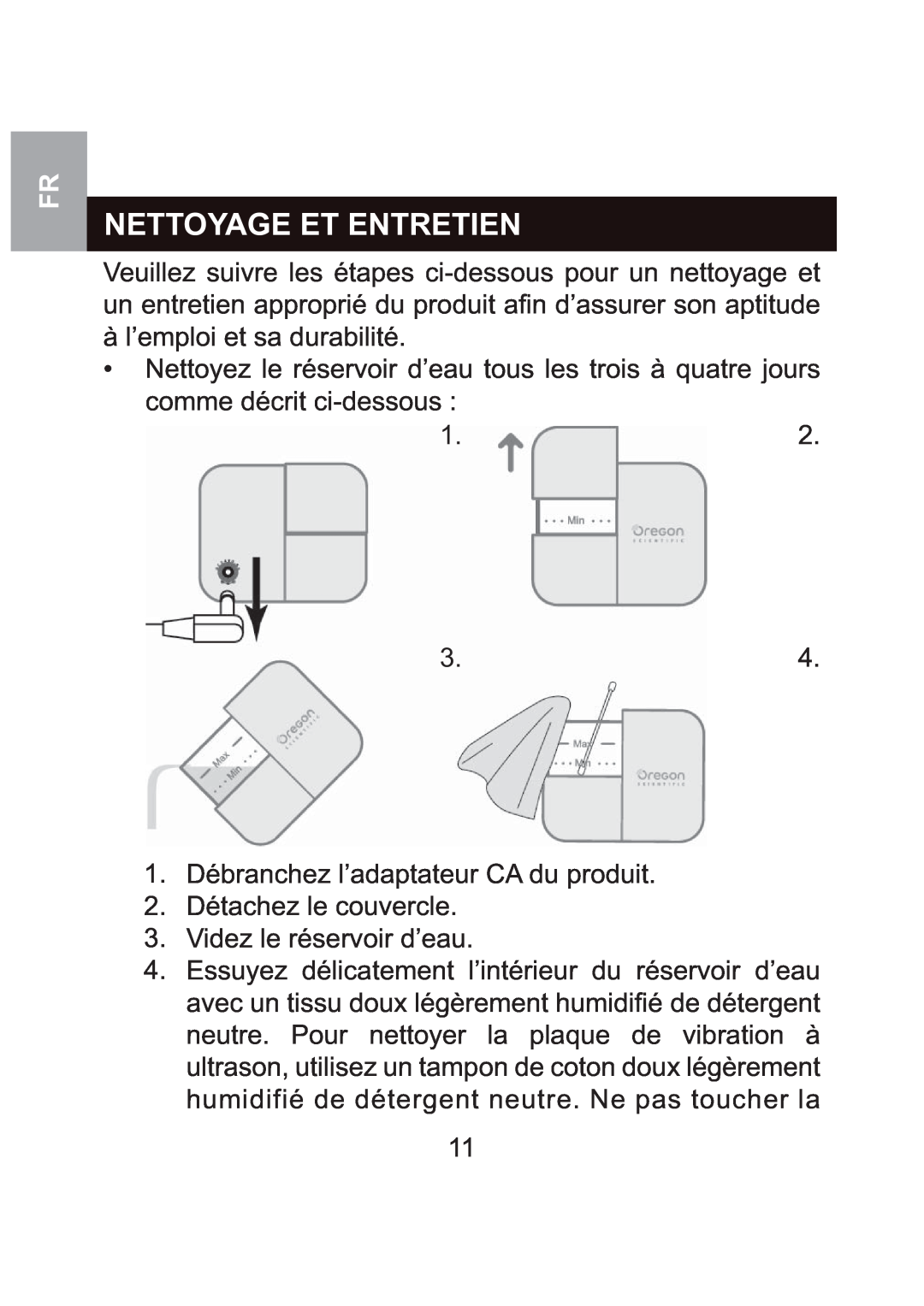 Oregon Scientific WS904 user manual Nettoyage Et Entretien 