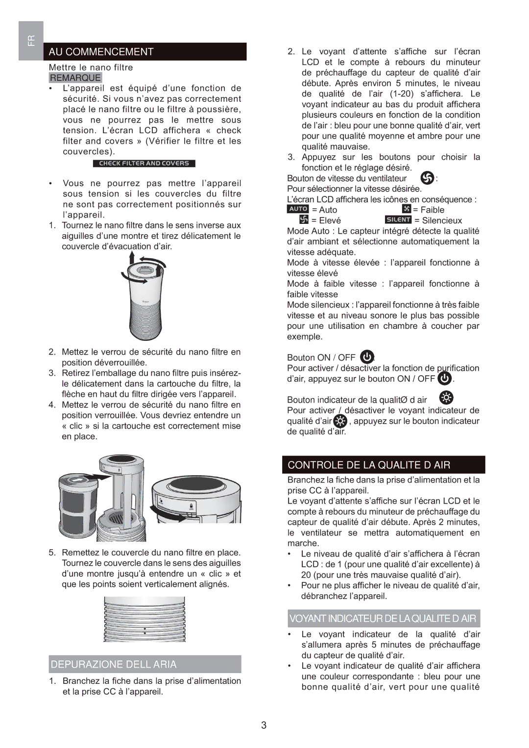 Oregon Scientific WS907 AU Commencement, Controle DE LA Qualite D’AIR, Voyantindicateurdelaqualited’Air, Remarque 