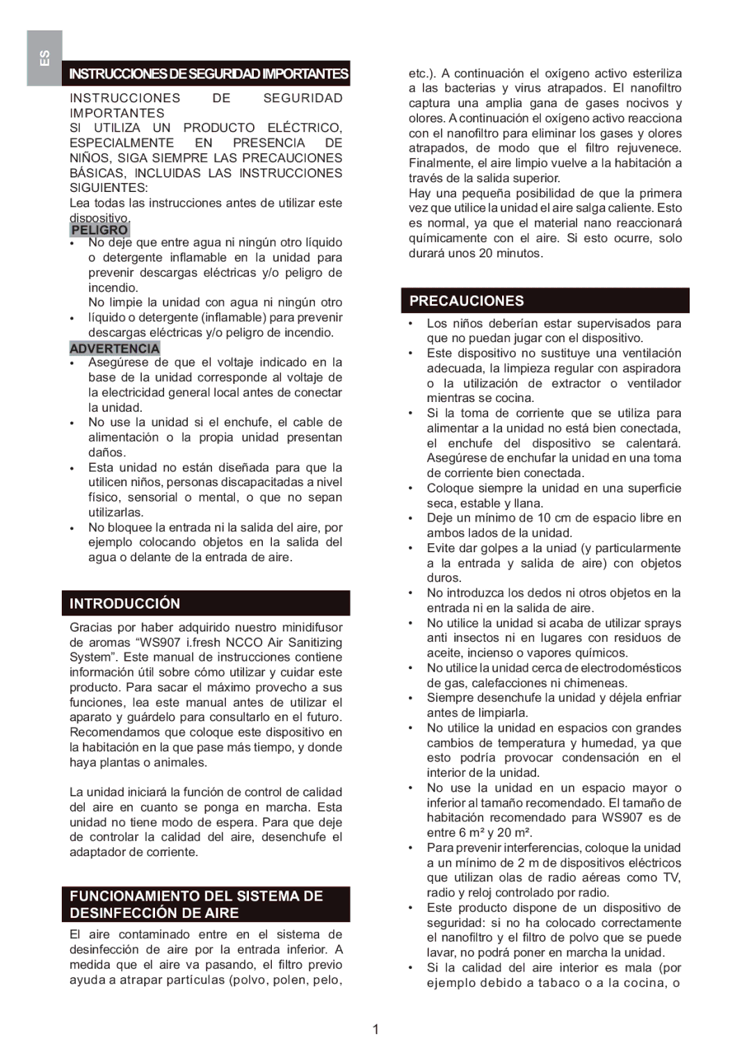 Oregon Scientific WS907 user manual Instruccionesdeseguridadimportantes, Introducción, Precauciones 